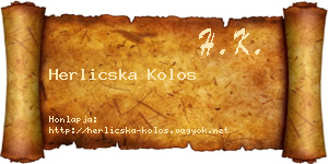 Herlicska Kolos névjegykártya